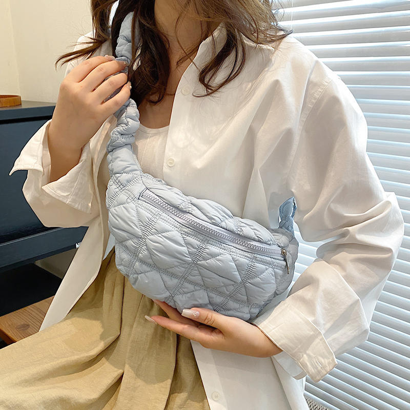 Women's All-match Casual Bubble Mini Pleated Slanted Chest Bag - Image 10