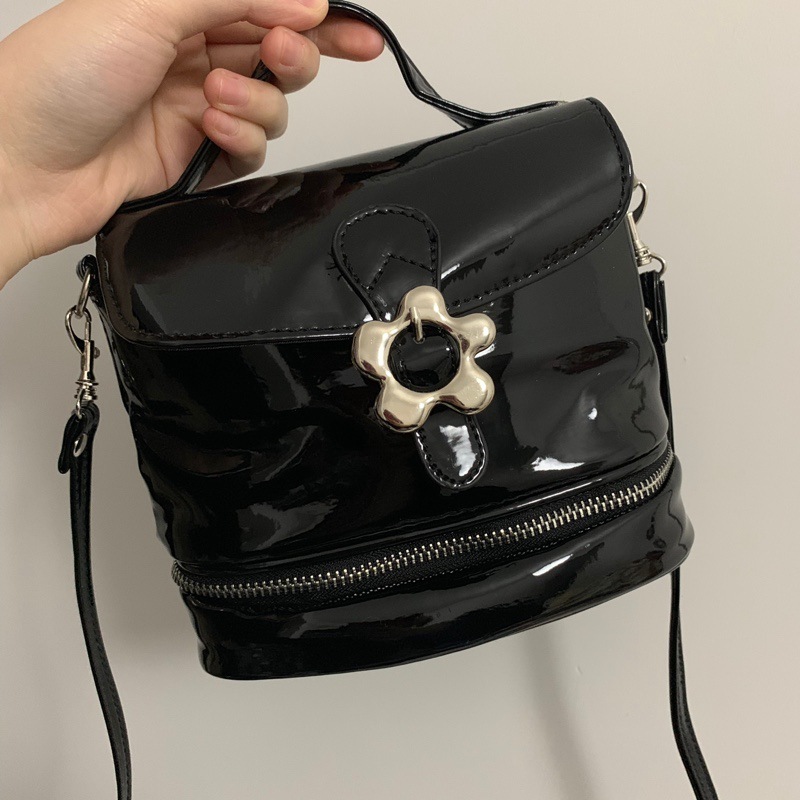 Metal Flower Buckle All-match Fashionable Mini One-shoulder Messenger Bag