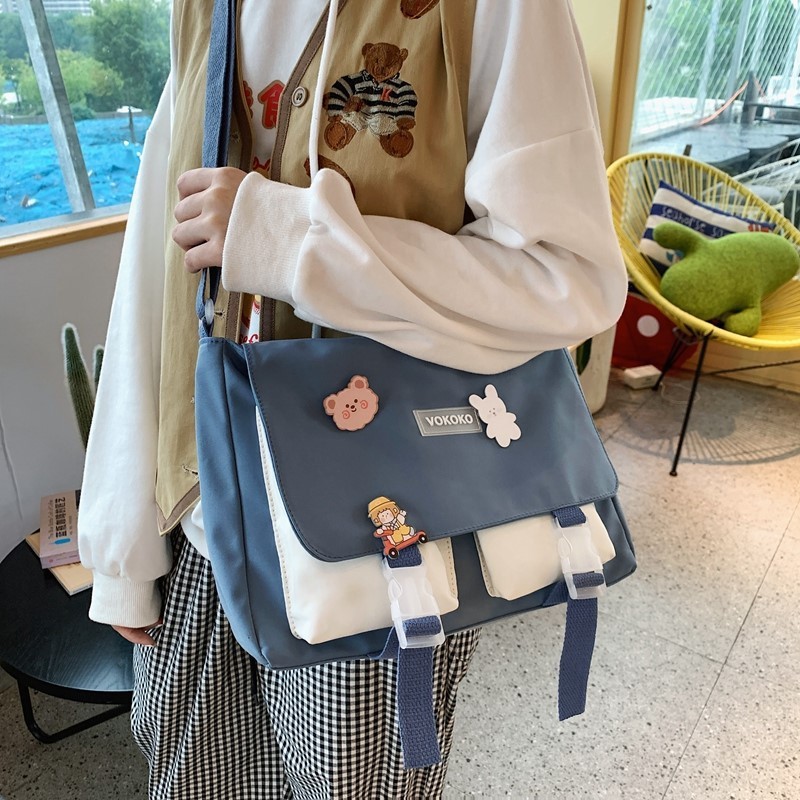 Shoulder Bag Messenger Simple Girl Japanese Japanese And Korean Canvas Bag - Image 5