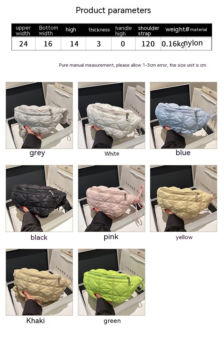 Women's All-match Casual Bubble Mini Pleated Slanted Chest Bag - Image 8