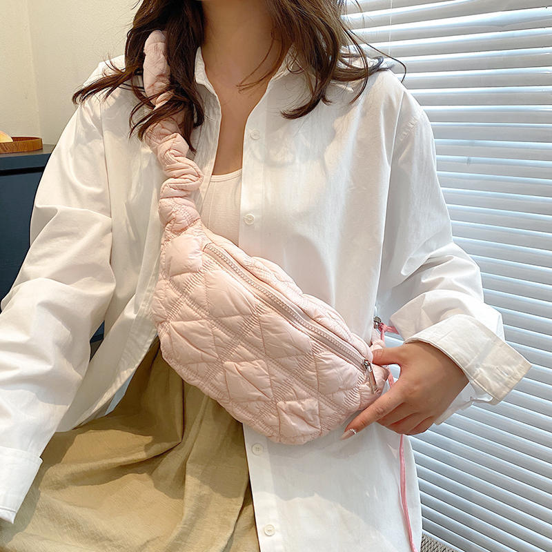 Women's All-match Casual Bubble Mini Pleated Slanted Chest Bag - Image 2
