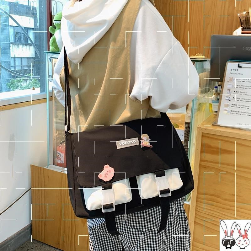 Shoulder Bag Messenger Simple Girl Japanese Japanese And Korean Canvas Bag - Image 2