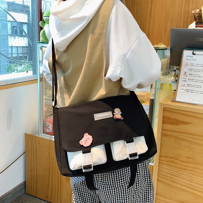 Shoulder Bag Messenger Simple Girl Japanese Japanese And Korean Canvas Bag - Image 4